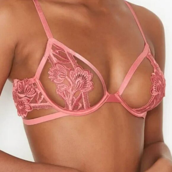 Victoria's  Secret Very Sexy embroidered Unlined balconet demi Bra-Size 34B NWT - Picture 1 of 10